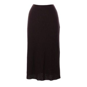 Eileen Fisher Ribbed Wool Brown Skirt size Medium